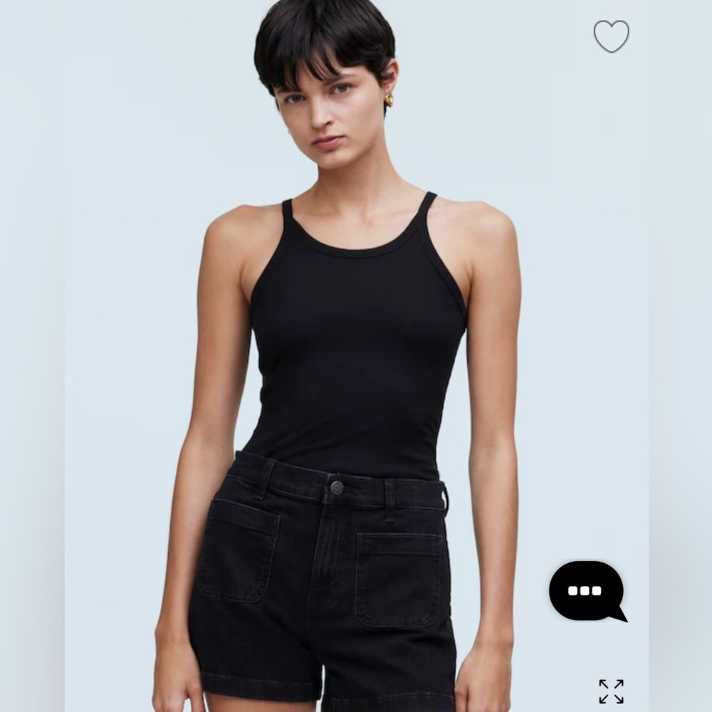 Madewell Emmett denim shorts black patch pockets 28